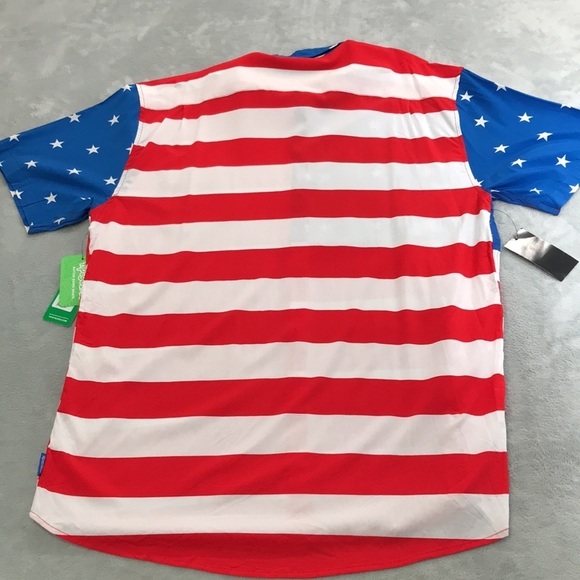 Tipsy Elves The Flag Shirt  Men's Button Down Size XXL New with tags - Picture 9 of 9